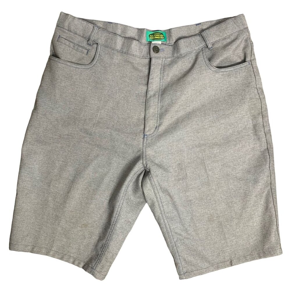 Vintage Haband Fit Forever Shorts 40 Grey High Rise Pockets Adjustable Waist